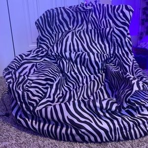 Big Joe Zebra print bean bag chair